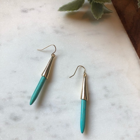 Jewelry - The Emilia - Gold & Turquoise Drop Earrings